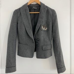 Zara Short Preppy Crest Blazer